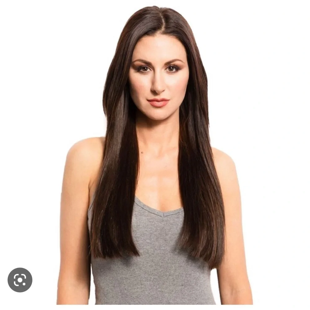 Donna Bella Hair Premium Clip In Extensions 14” Darkest brown and jet black